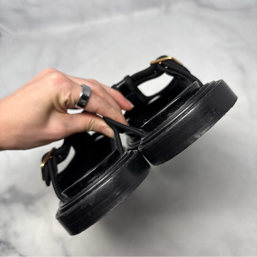 Burberry Alannis T-Bar Mary Jane Patent Leather Slide Mule Clog Shoes Black 36 - Picture 8 of 14